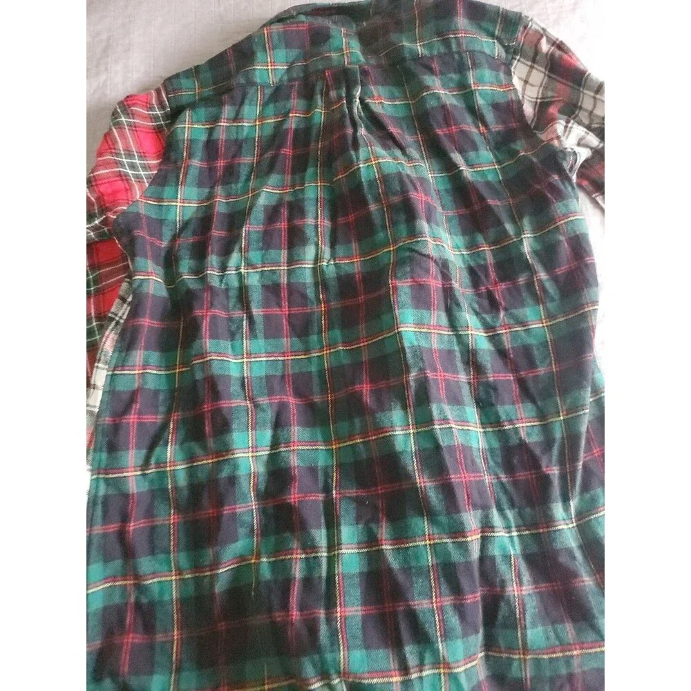Lauren Ralph Lauren Womens Flannel Sleepshirt Gown Size Medium Red Green Tartan